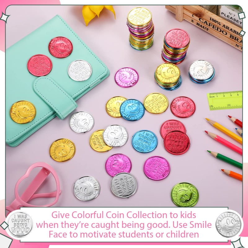 Zubebe 800 Pcs Behavior Tokens Bulk Caught being Good Incentive Coins Reward Behavior Tokens for Kids Colorful Plastic Coins School Teacher Reward and Prize Supplies Reward Play Counting Party Favors - Image 2